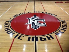 Kennedy Catholic “KC” Logo is Painted on The Gym Floor