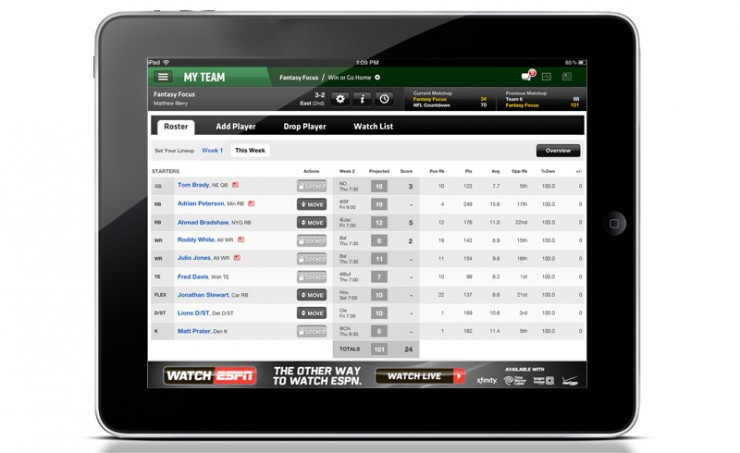 ESPN FFL iPad App
