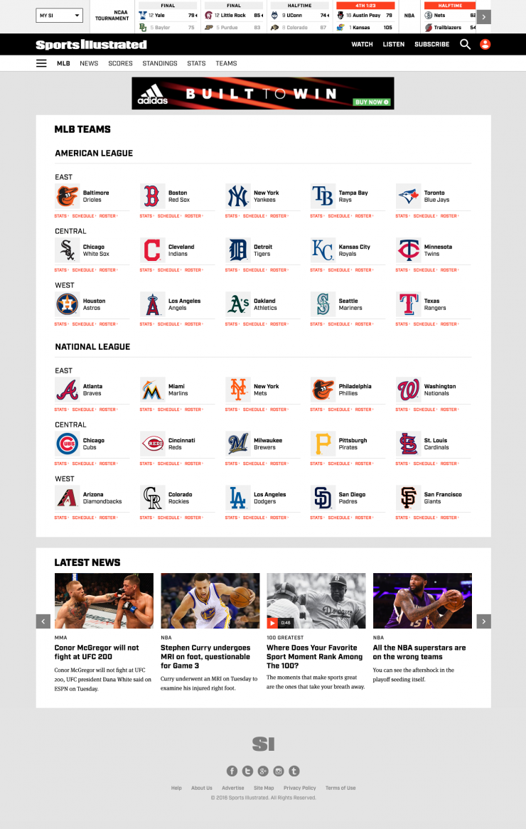 Sports Illustrated 2016 Redesign – Desktop