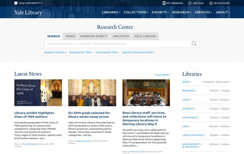 Yale Library Redesign Concept