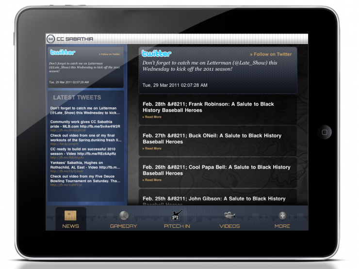 CC Sabathia iPad App