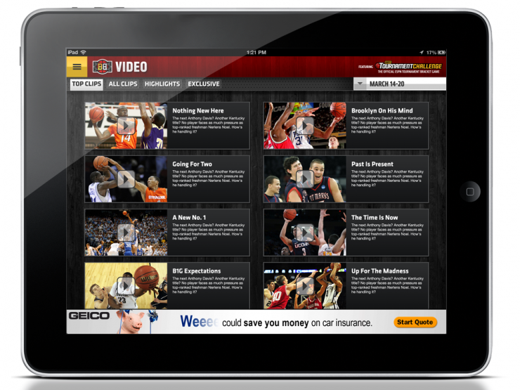 ESPN Bracket Bound iPad App