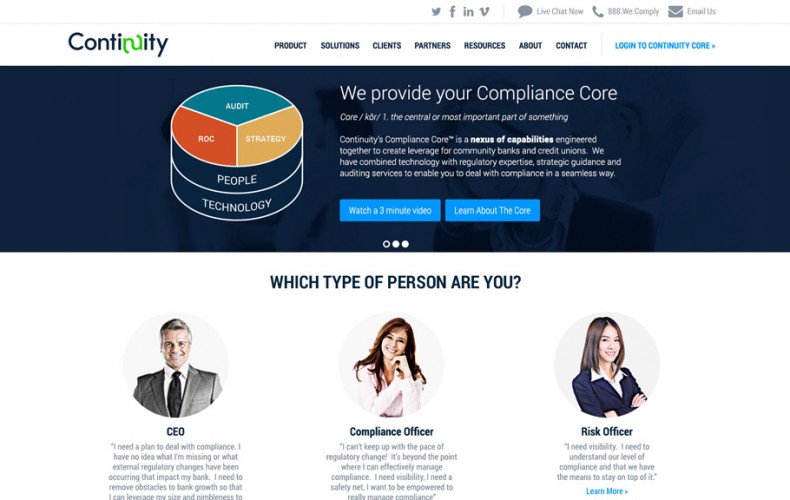 Continuity Marketing Site Redesign