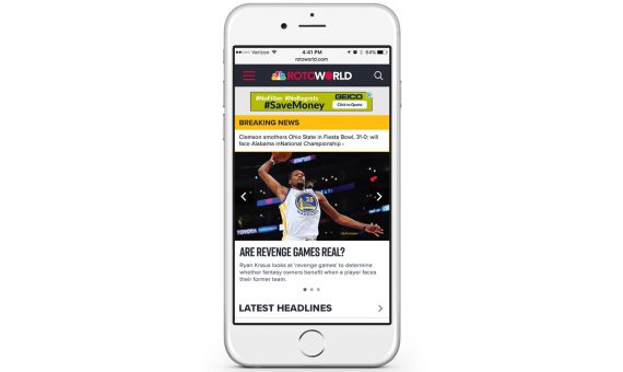 2018 NBC Sports RotoWorld Mobile Redesign